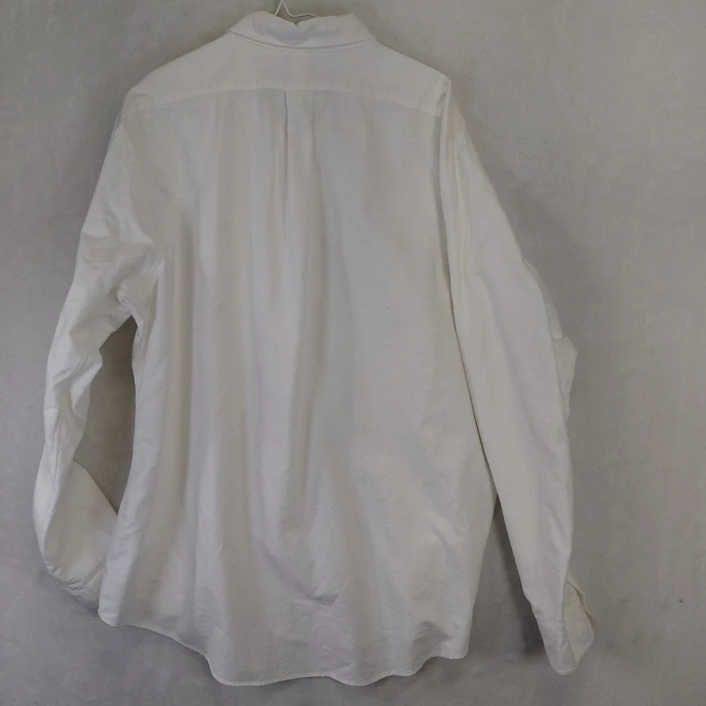 Ralph Lauren Custom Fit White Button Down Shirt Mens XXL Long Sleeve Pony Logo